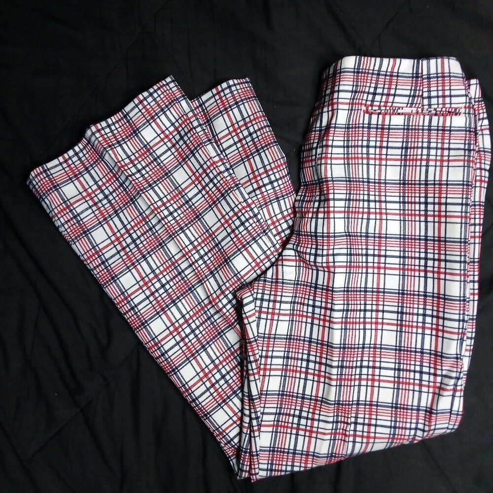 Vintage Levi's Sta-Prest Gals Plaid Polyester Pants Flared